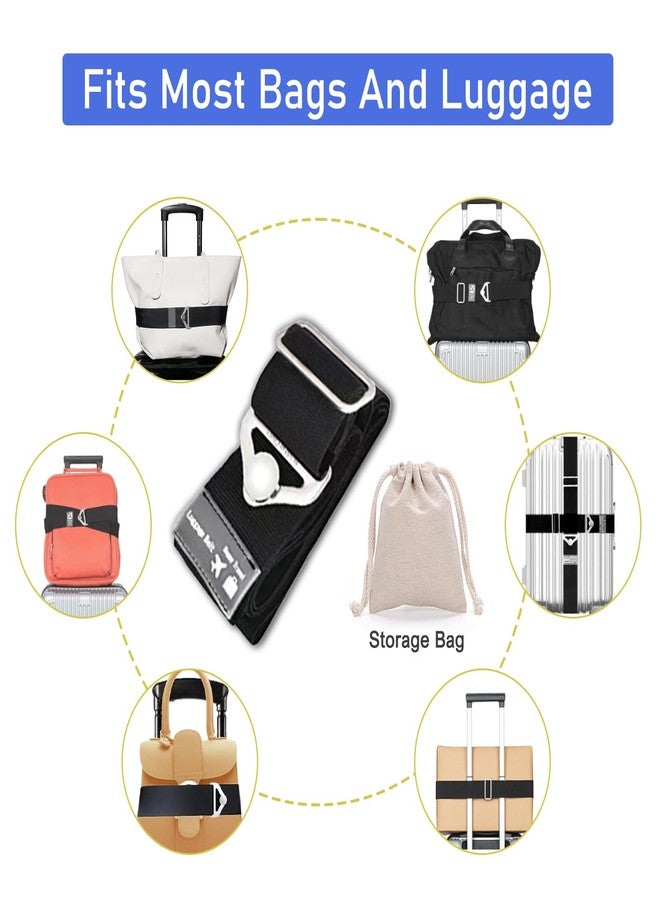 QQM Travel Belt for Luggage, Adjustable 2-in-1 Elastic Luggage Straps, Add a Bag Luggage Straps Suitcase Travel Belt Over Handle for Carry On Bag, Travel Essential Accessories- Black - Image 3